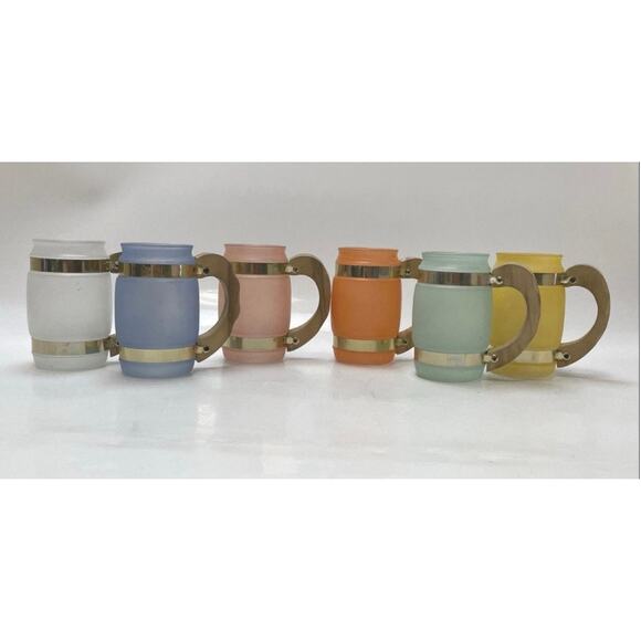 6 Vintage/Retired Circa Mid 1960’s. Pastel Mugs - Picture 1 of 8
